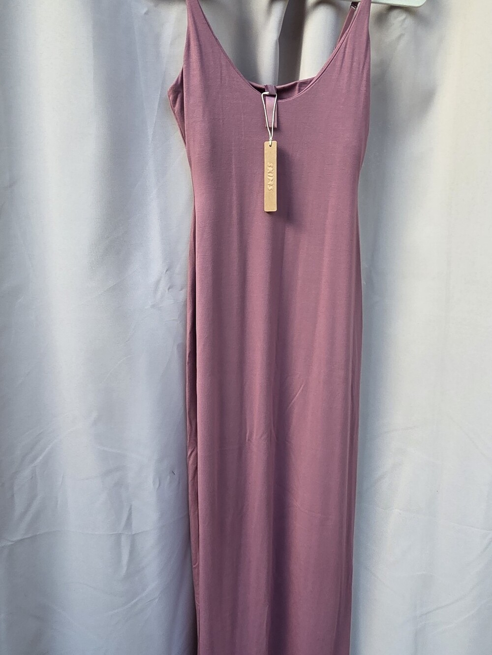 SKIMS Smooth Lounge Scoop Neck Full Length Slip Dress. In Redwood. Small.
